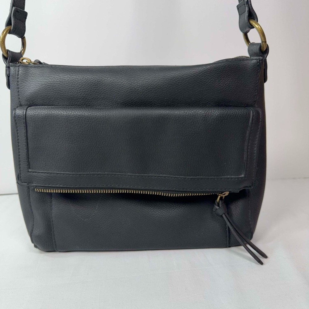 Sonoma Good For Life Victoria Crossbody Bag Black Faux Leather Flap Zip